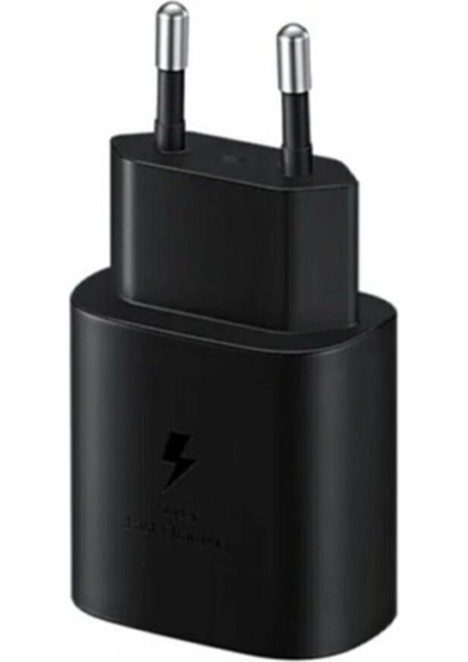 Samsung Galaxy Modelleri Uyumlu 25W Şarj Başlığı ve Type-C To Type-C 1m Siyah Kablo fiyatları