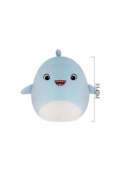 Selay 33 cm Peluş Shark Yastık Mavi 2071