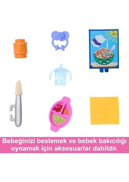 Aksesuarlarla Birlikte Gelen Skipper Bebek ve Oyun Seti, Yemek Zamanı Temalı Bebek Bakıcılığı Seti, Renk Değiştiren Oyuncak, HTK35 fiyatları