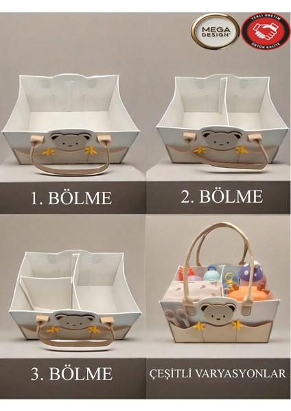 Atlı Keçe Anne Bebek Bakım Çantası Yenidoğan Alt Açma Değiştirme Organizer Taşınabilir Düzenleyici modelleri