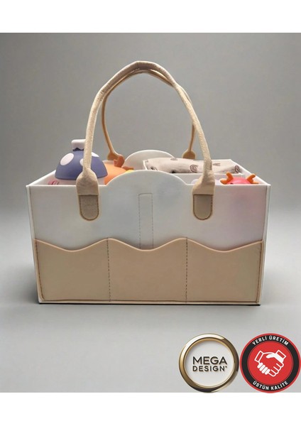 Atlı Keçe Anne Bebek Bakım Çantası Yenidoğan Alt Açma Değiştirme Organizer Taşınabilir Düzenleyici fırsatları