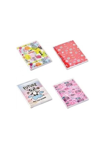 Mikro 9.5X13.5 cm 64 Yaprak Çizgili Karton Kapak Asetat Koruyuculu Not Defteri NT-207