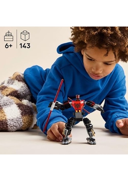 : Klon Savaşları Darth Maul Robotu 75411-6 Yaş Üzeri Kız ve Erkek Çocuklar Için Açılan Kokpit ve Arama Droidi Içeren Yaratıcı Oyuncak Yapım Seti, Doğum Günü Hediyesi Fikri (143 Parça) modelleri