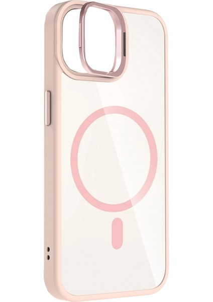 Apple iPhone 11 Remim Lensli Magsafe Standlı Kapak - Pembe modelleri