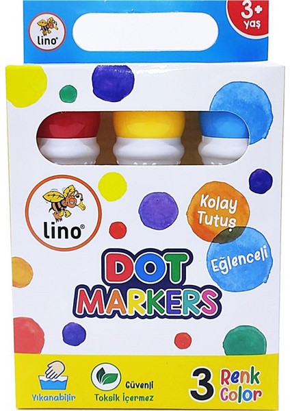 Lino Dot Markers 3'lü Yıkanabilir