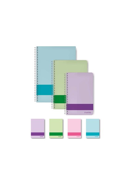 Elma Pastel 17X24 Sert Kapak Spiralli Defter Çizgili 120 Yp MBH01-YDW