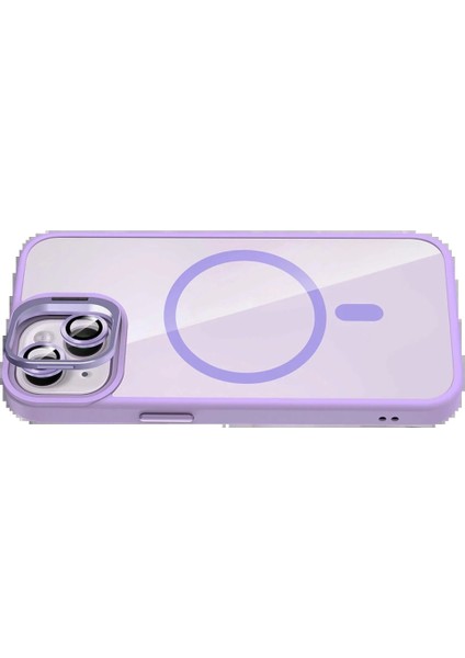 Apple iPhone 15 Plus Remim Lensli Magsafe Standlı Kapak - Lila fırsatları