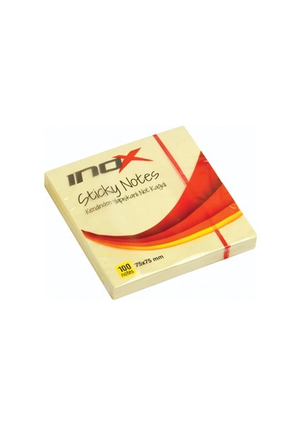 Inox 75X75 Yapışkanlı Not Kağıdı Şeffaf Sarı 50 Yp 09643