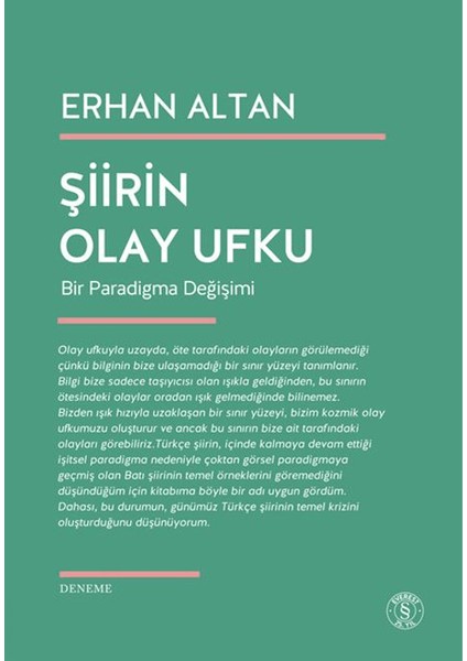 Şiirin Olay Ufku - Erhan Altan