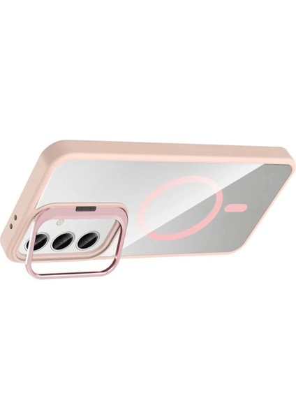 Samsung Galaxy S24 Fe Remim Lensli Magsafe Standlı Kapak - Pembe fiyatları