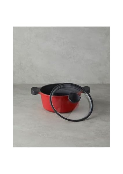 Home Prime Red Love Alüminyum Döküm Derin Tencere 24 cm Kırmızı modelleri