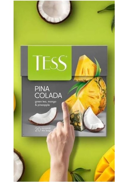 Pina Colada Yeşil Çay, Mango, Ananas Poşet Çayı modelleri
