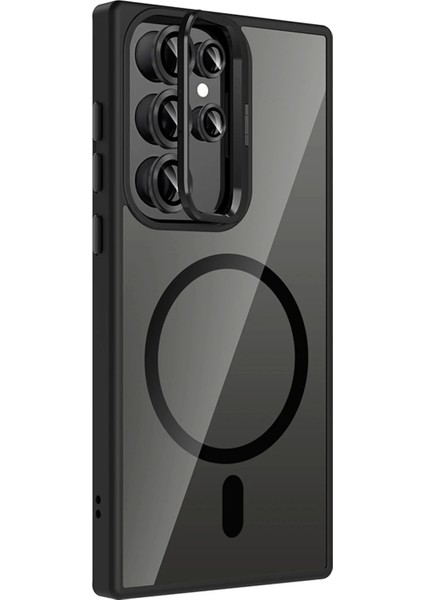 Samsung Galaxy S23 Ultra Remim Lensli Magsafe Standlı Kapak - Siyah fiyatları