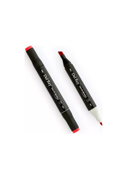 Del Rey Twin Çift Uçlu Marker Kalem R12 Coral Red