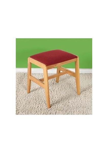 Adore MST-010-MK-1 Fit Çok Amaçlı Ahşap Tabure Kırmızı Kumaş