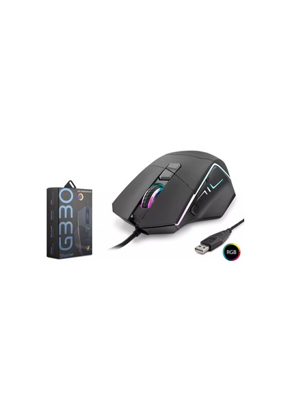 Hadron G330 8 Tuşlu Rgb Işıklı 6400 Dpi USB Oyuncu Mouse
