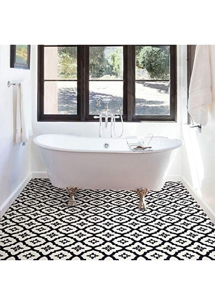 Wallpops FP2480 Comet Peel & Stick Yer Fayansı, Siyah, 10 Adet fiyatları