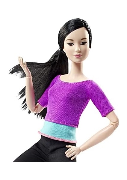 Sonsuz Hareket Bebeği, Kumral - Siyah Taytlı, Mavi Tişörtlü, Siyah Uzun Saçlı DHL84 fiyatları