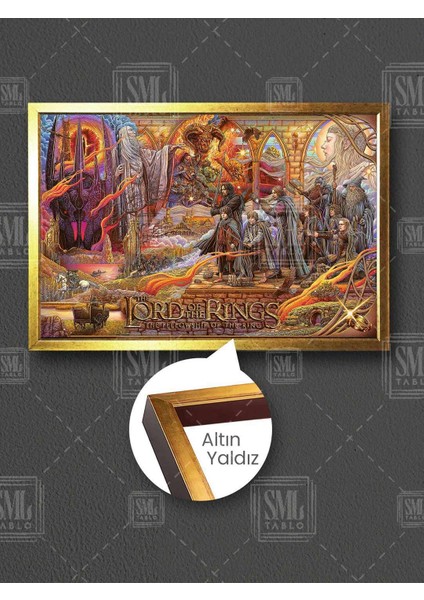 Yüzüklerin Efendisi Yüzük Kardeşliği Üçleme Macera Fantastik Yatay Kanvas Tablo