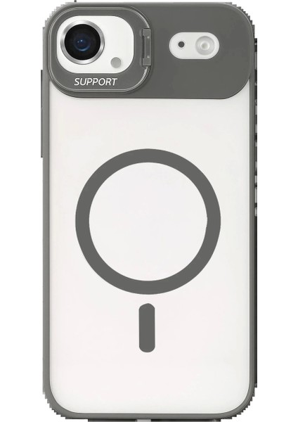Apple iPhone 17 Air Remim Lensli Magsafe Standlı Kapak - Titan Gri fiyatları