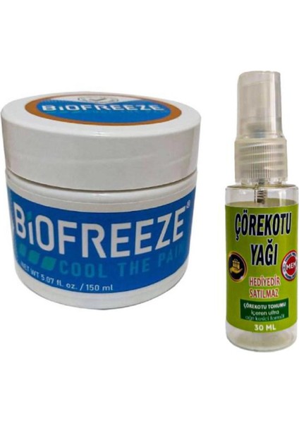 Vücut Sızıları Soğutan Rahatlatıcı Bakım ve Masaj Kremi 150 ml 1 Ad+ Çörek Otu Yağı ile 30 ml