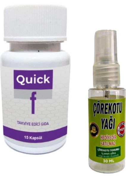 Quick F15 Incelmenize Zayıflamanıza Diyet Takviyesi 15'li x 1 Adet Çörek Yağı ile