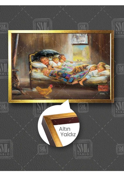 Mutluluğun Resmi Ressam Dianne Dengel Home Sweet Home Mutlu Aile Çerçeveli Yatay Kanvas Tablo