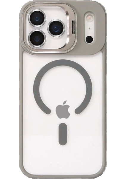 Apple iPhone 17 Pro Remim Lensli Magsafe Standlı Kapak - Titan Gri fiyatları