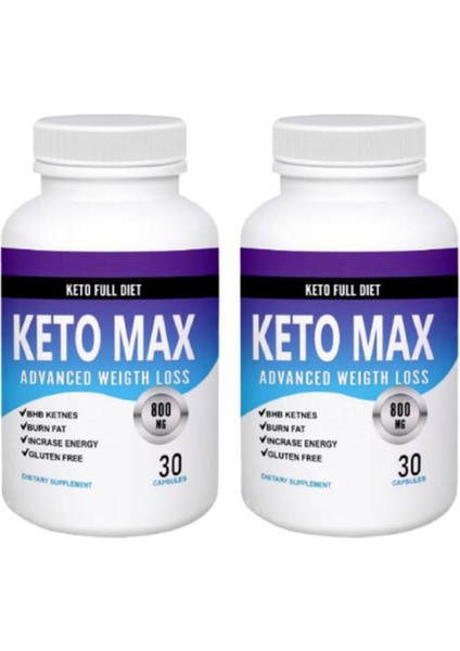 Keto Max Enerjinizin Yeni Seviyesiyle Inceliğe ve Hafifliğe Diyet Takviyesi 30'lu x 2 Adet