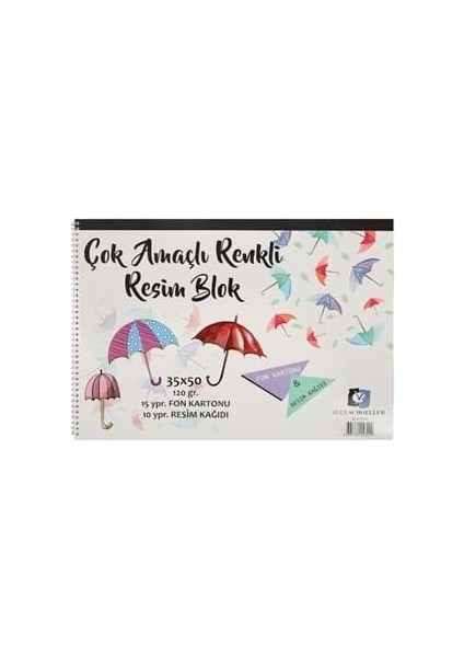 Alex Schoeller 35X50 120 gr Spiralli Resim DEFTERI(10YP Resim KAĞIDI+15YP Fon KARTONU)0299