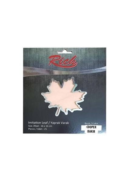 Rich 16X16 cm Yaprak Varak Bakır 25 Yp