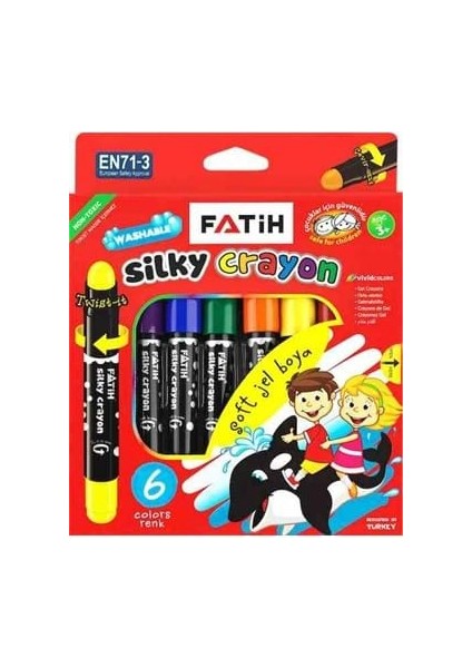 Fatih 6 Renk Crayon Çevirmeli Jel Boya Kalemi 50250