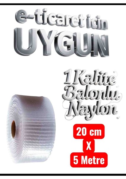 20 cm x 5 Metre Yüksek Kalite Kalın Balonlu Naylon Patpat