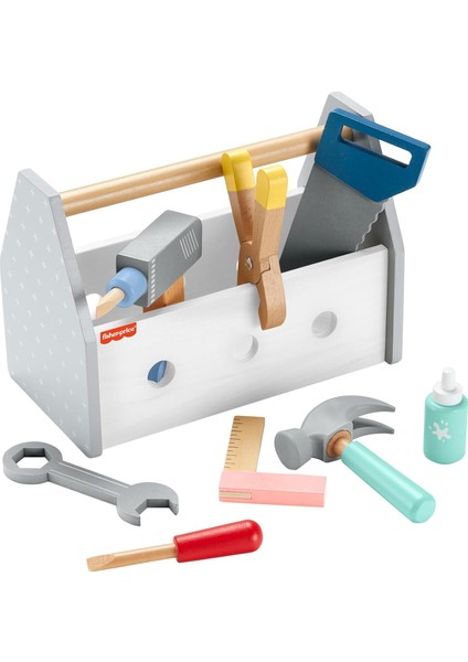3 Yaş ve Üzeri Çocuklar Için 9 Ahşap Parçadan Oluşan Ahşap Tamir Kutusu ve Oyuncak Matkap, HYG50