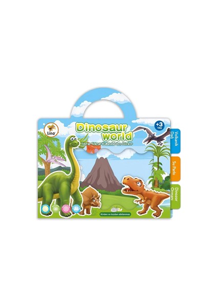 Lino Tekrar Tekrar Kullanılabilen Sticker Seti Dinosaur World LS-303