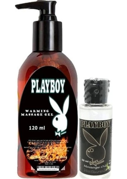 Playboy Aromaterapi Isıtıclı Massage Oil 120 ml + Natural Aromalı Massage Vücut Masaj Yağı 50 ml