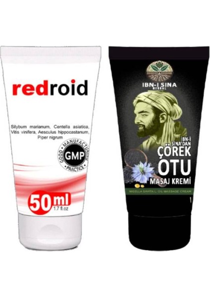 Redroid Hemeroid Ba.sur Için Bakım Kremi 50 Ml+Ibn-I Sina Çörek Otu Kremi 50 ml