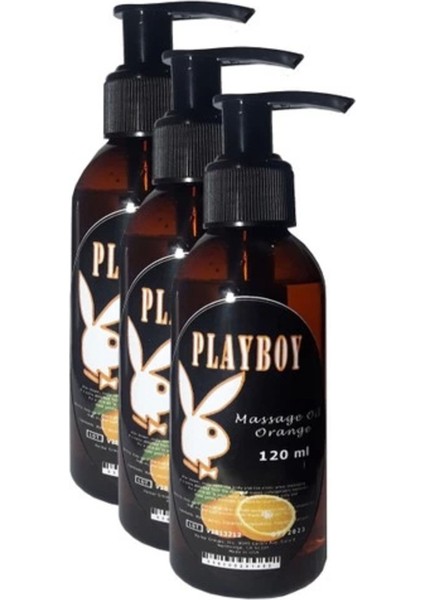 Playboy Orange Flavored Massage Oil Portakal Aromalı Vücut Masaj Yağı 120 ml 3 Adet