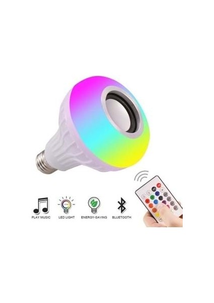 Wınnboss WN-1156 Rbg Bluetooth Hoparlörlü Müzik Çalar LED Ampul