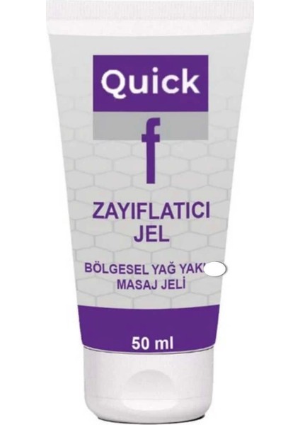 Quick F Gel Bölgesel Yağ Yakımını Destekleyen Inceltilmiş Selülitinizin Yeni Sırrı Hızlı Jel 50 ml
