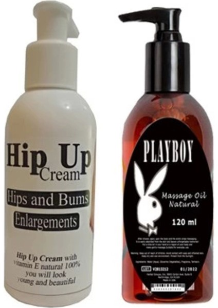 Hipup Hip Enlargement Cream Kalça Kaldırma , Vücut Kremi 120 Ml+Playboy Masaj Yağı 120 ml