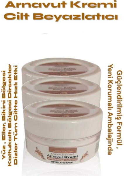 Three Brand Whitening Cream Arnavut Kremi 100 ml Aklık Kremi x 3 Adet