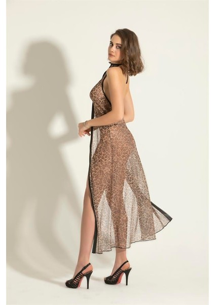 Fantezi Transparan Elbise, String Takım Leopar (BRF6172) fiyatları