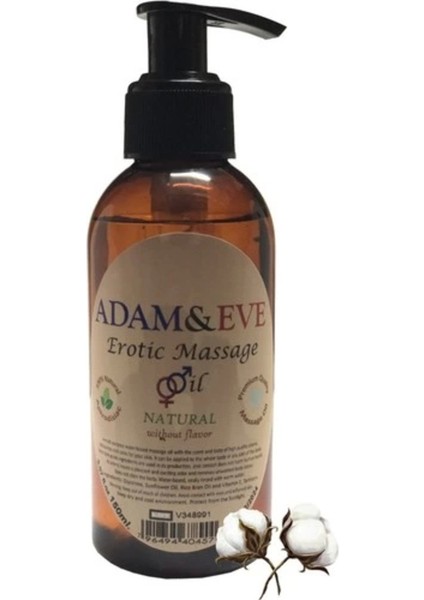 Adam & Eve Natural Massage Oil Kokusuz Vücut Masaj Yağı 2ADET 120 ml