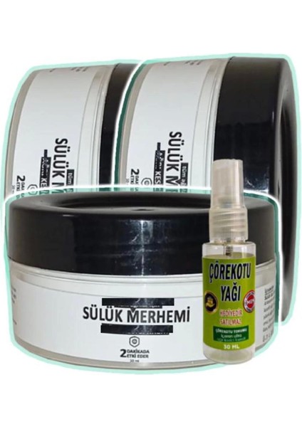Adale Kas Sızıları Için Sülük Merhemi Bakım Kremi 3X50 Ml+30 ml Çörek Otu Yağ ile