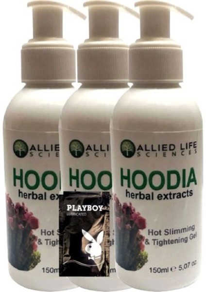Allied Life Sciences Hoodia Herbal Extracts Hot Slimming & Tightening 150 ml x 3 Adet + Jel