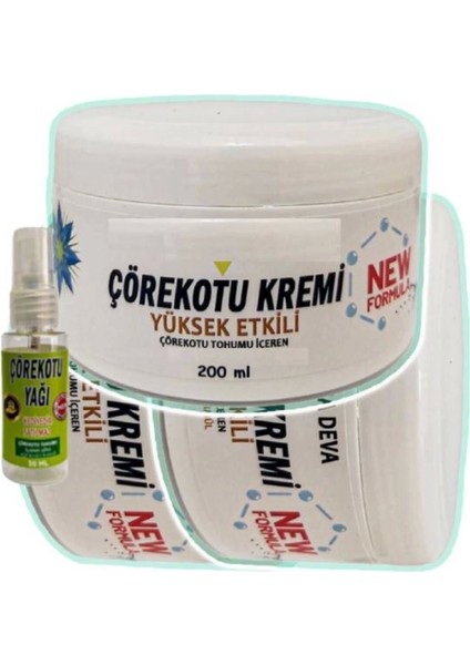 Çörek Otu Adale Sızıları Için Masaj Bakım Kremi 3X200 Ml+30 ml Çörek Otu Yağ ile
