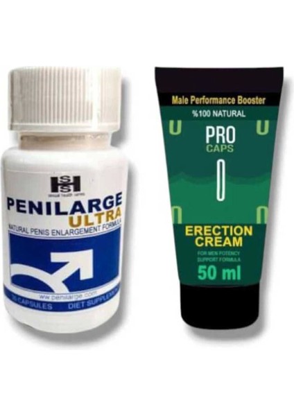Penilarge Ultra Natural Engarlement 30'lu Pro Caps Erkek Performansı Arttıran Özel Krem 50 ml