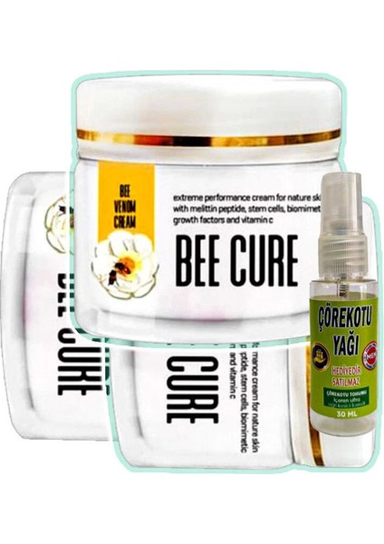 Bee Cure Arı Zehri 3X100 ml Sızıları Rahatlatıcı Bakım Kremi+Çörek Otu Ağrı Yağ ile