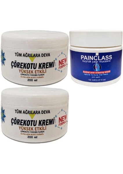 Çörek Otu Kremi Xl Boy Agrilar Için 2X200 ML+150 ml Painclass Kuyruk Yağı Kremi